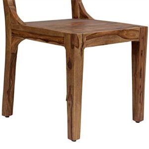 Hawthorne Collections 18" Modern Solid Sheesham Wood Dining Chair in Mahogany