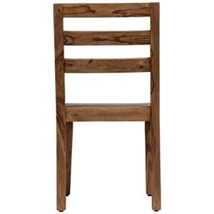 Hawthorne Collections 18" Modern Solid Sheesham Wood Dining Chair in Mahogany