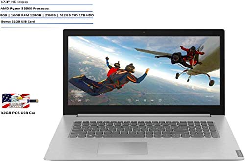 Lenovo 2019 Newest PC IdeaPad L340: 17.3 HD Display, AMD Ryzen 5-3500, 16GB Ram, 1TB HDD WiFi, Bluetooth, DVDRW, USB-C, HDMI, Webcam, Dolby Audio, Win 10, 32GB USB Card