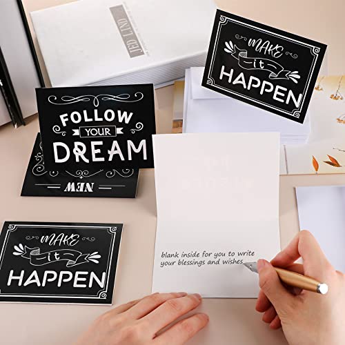Outus 24 Set Motivational Cards with Envelopes, Inspirational Greeting Note Card, Graduation Cards with Envelopes and Stickers for Teacher Students, Birthday Party Classroom School Supplies