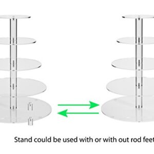 Jusalpha 5 Tier Round Cupcake Stand With Light– Premium Cupcake Holder – Acrylic Cupcake Tower With LED Light – Ideal for Weddings Birthday Parties, Candy Bar Decor 5RFs (5 Tier- Battery Power)