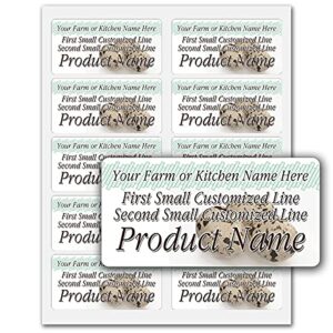Quail Eggs Rectangle Personalized Farm Home Kitchen Name Store Product Present Mason Jar Labels (B-Label, 150 Labels on 15 Sheets)