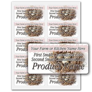 Quail Eggs Rectangle Personalized Farm Home Kitchen Name Store Product Present Mason Jar Labels (B-Label, 150 Labels on 15 Sheets)