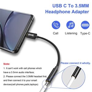 ENVEL USB C to 3.5mm Headphone Jack Adapter, Type-C to Aux Audio Cable Cord Compatible with Samsung Galaxy S23 S22 S21+S20 Ultra FE Tab S8 S7, iPad Pro 2018 2020 2021,Google Pixel 7 6 5 4 XL,XiaoMi