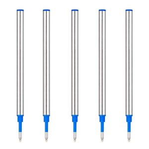 HeTaoCat Gel Rollerball Pen Refills, Roller Ball Fine Point 0.5mm, Black Ink Refill Pack of 5 - Replaceable Ballpoint Pen Refills Medium Point (Blue)