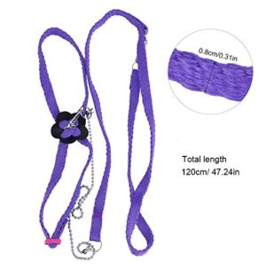 Birds Harness, 1.2M Purple Pet Bird Harness and Leash Adjustable Small Birds Harness Leash Adjustable Training Design Anti Bite Birds Belt Outdoor Flying Training Rope