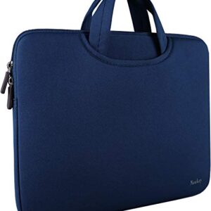 Laptop Bag 15.6 Inch,Durable Slim Briefcase Handle Bag & with Two Extra Pockets,Notebook Computer Protective Case for Computer Notebook Ultrabook,Collapsible Carrying Handles (Dark blue)