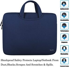 Laptop Bag 15.6 Inch,Durable Slim Briefcase Handle Bag & with Two Extra Pockets,Notebook Computer Protective Case for Computer Notebook Ultrabook,Collapsible Carrying Handles (Dark blue)