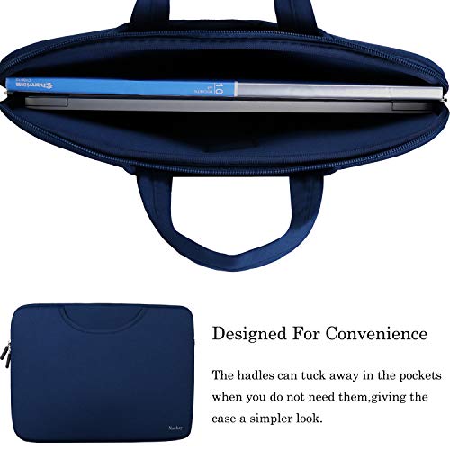 Laptop Bag 15.6 Inch,Durable Slim Briefcase Handle Bag & with Two Extra Pockets,Notebook Computer Protective Case for Computer Notebook Ultrabook,Collapsible Carrying Handles (Dark blue)