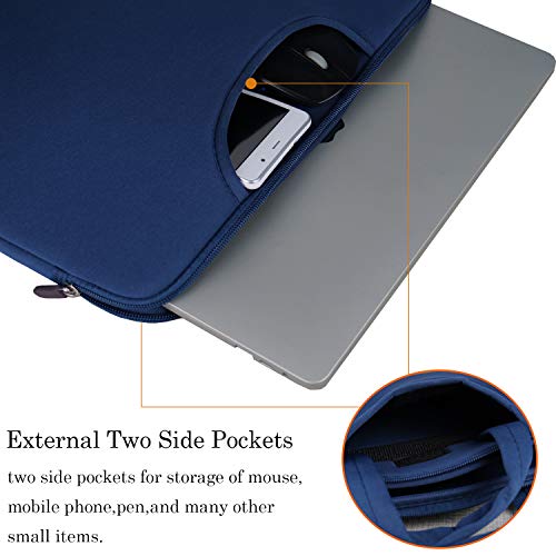 Laptop Bag 15.6 Inch,Durable Slim Briefcase Handle Bag & with Two Extra Pockets,Notebook Computer Protective Case for Computer Notebook Ultrabook,Collapsible Carrying Handles (Dark blue)