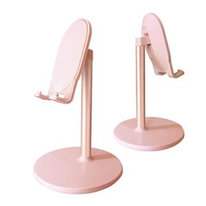 adjustable cell phone stand for desk, hands-free cell phone holder (pink)