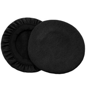 Jecobb Flex Fabric Earpads Cover Protectors with Stretchable and Washable Lycra for Beats Studio 3/2 Bose QC35 25 15 and Other Headphones with 3-4 Inch Ear Cushions [ 2 Pairs ] (Black)