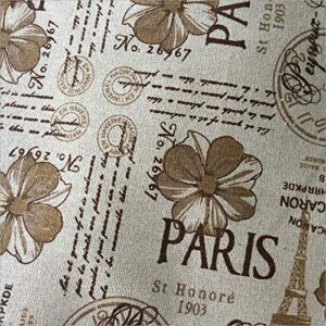 sheicon paris eiffel tower print fabric by the yard 60" wide french romance vintage decorative fabric for diy projects and tablecloth making color tower sunflower size 1 yard