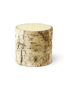 serene spaces living birch bark candle – pillar style candle brings nature indoors, ideal for weddings, parties, events, restaurants, home decor, 6" in diameter & 6" tall