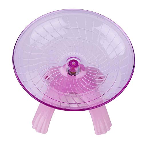 Hamster Wheel Toys, Wheel Running Plastic Disc for Hamsters Flying Saucer Hamster Silent Spinner Exercise Roller for Small Animal Gerbil Mice Guinea Pig (Pink)