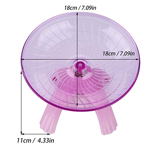 Hamster Wheel Toys, Wheel Running Plastic Disc for Hamsters Flying Saucer Hamster Silent Spinner Exercise Roller for Small Animal Gerbil Mice Guinea Pig (Pink)