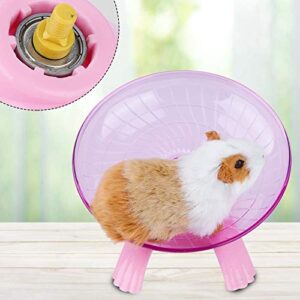 Hamster Wheel Toys, Wheel Running Plastic Disc for Hamsters Flying Saucer Hamster Silent Spinner Exercise Roller for Small Animal Gerbil Mice Guinea Pig (Pink)