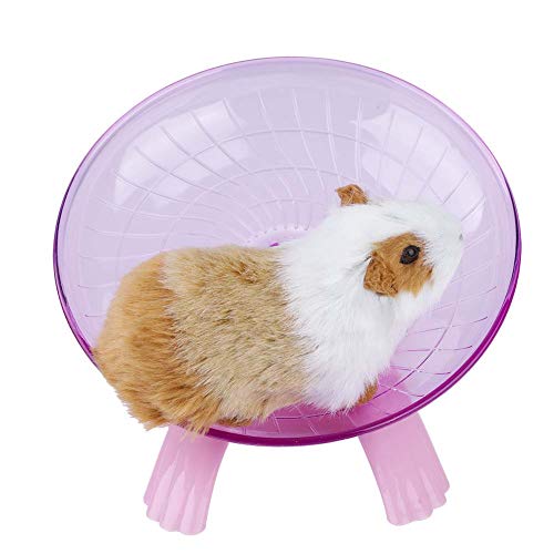 Hamster Wheel Toys, Wheel Running Plastic Disc for Hamsters Flying Saucer Hamster Silent Spinner Exercise Roller for Small Animal Gerbil Mice Guinea Pig (Pink)