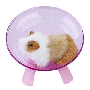 Hamster Wheel Toys, Wheel Running Plastic Disc for Hamsters Flying Saucer Hamster Silent Spinner Exercise Roller for Small Animal Gerbil Mice Guinea Pig (Pink)