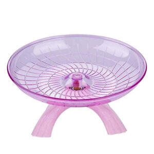 Hamster Wheel Toys, Wheel Running Plastic Disc for Hamsters Flying Saucer Hamster Silent Spinner Exercise Roller for Small Animal Gerbil Mice Guinea Pig (Pink)