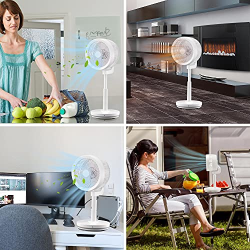 Yescom Pedestal Air Circulator Fan with 90° Oscillation Adjustable Height & Remote Control Quiet 3 Wind Speed Oscillating Fan Home Bedroom White