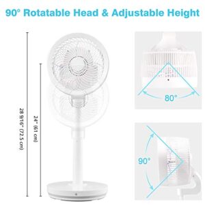 Yescom Pedestal Air Circulator Fan with 90° Oscillation Adjustable Height & Remote Control Quiet 3 Wind Speed Oscillating Fan Home Bedroom White