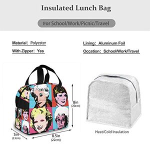 YUANWENQI Gol-den War-hol Portable Insulated Lunch Bag Waterproof Tote Bento Bag Lunch Tote