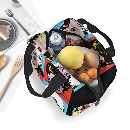 YUANWENQI Gol-den War-hol Portable Insulated Lunch Bag Waterproof Tote Bento Bag Lunch Tote