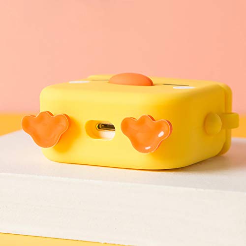 LUVI for AirPods Pro Case Cute Cartoon Lovely Duck Chicken Soft Rubber Silicone Flexible 3D Cover with Hand Strap Support Wireless Charging Luxury Fashion Skin for AirPods Pro 2019 Yellow