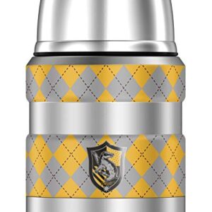 THERMOS Harry Potter Hufflepuff Plaid Sigil, STAINLESS KING Stainless Steel Food Jar with Folding Spoon, Vacuum insulated & Double Wall, 16oz