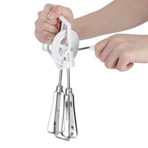 Manual Egg Blender Stainless Steel ABS Handheld Manual Egg Blender Mixer Beater Home Kitchen Cooking Tool White