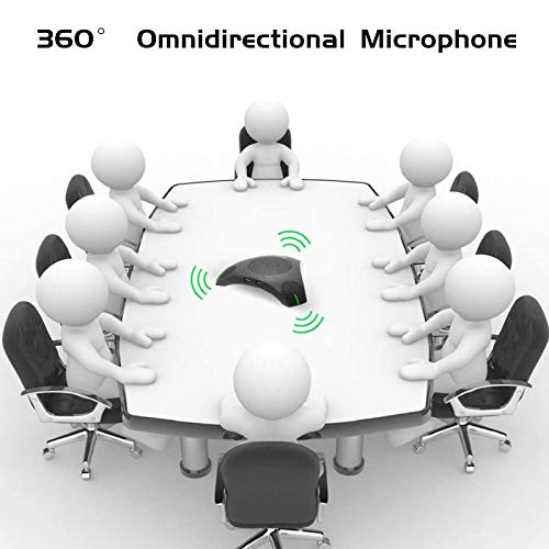 Conference Microphone Omnidirectional USB Speakerphone Microphone for 8-10 People Business Conference,360° Omnidirectional Microphone Intelligent DSP Noise Reduction for Video Meeting (Gray)