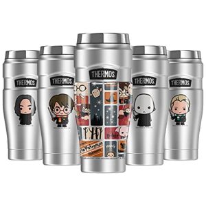 thermos harry potter cute chibi pattern, stainless king stainless steel travel tumbler, vacuum insulated & double wall, 16oz