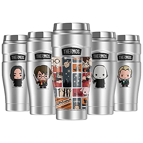 THERMOS Harry Potter Cute Chibi Pattern, STAINLESS KING Stainless Steel Travel Tumbler, Vacuum insulated & Double Wall, 16oz