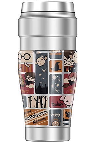 THERMOS Harry Potter Cute Chibi Pattern, STAINLESS KING Stainless Steel Travel Tumbler, Vacuum insulated & Double Wall, 16oz