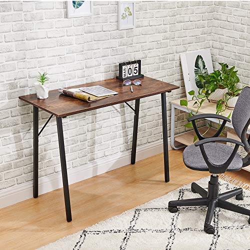 Coavas Computer Desk 40 Small Student School Writing Desk, Easy Assembly Study Writing Table Home Office Desk Modern Simple Style PC Desk for Small Space, Study Kids Black Desk, Metal Frame