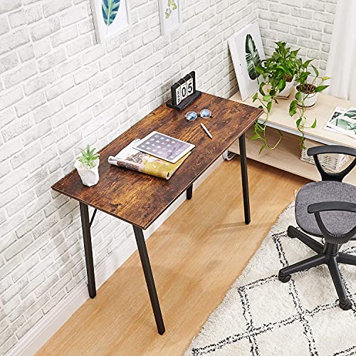 Coavas Computer Desk 40 Small Student School Writing Desk, Easy Assembly Study Writing Table Home Office Desk Modern Simple Style PC Desk for Small Space, Study Kids Black Desk, Metal Frame