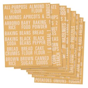 Talented Kitchen 224 White Pantry Labels & Fridge – All Caps Kitchen Pantry Names & Fridge – Food Label Sticker, Water Resistant Pantry Labels for Containers Jar Labels Pantry Organization and Storage