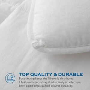 Dafinner Cotton Down Alternative Comforter King | All-Season Duvet Insert | 100% Cotton Cover, Ultra-Soft GRS Microfiber Quilted Medium Warm Bed Comforter (104x88”, White)