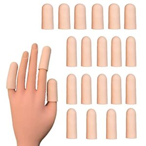 20 pieces gel finger cots,finger protector, silicone finger cap finger cover, finger support sleeve for trigger finger, hand eczema, finger cracking and more