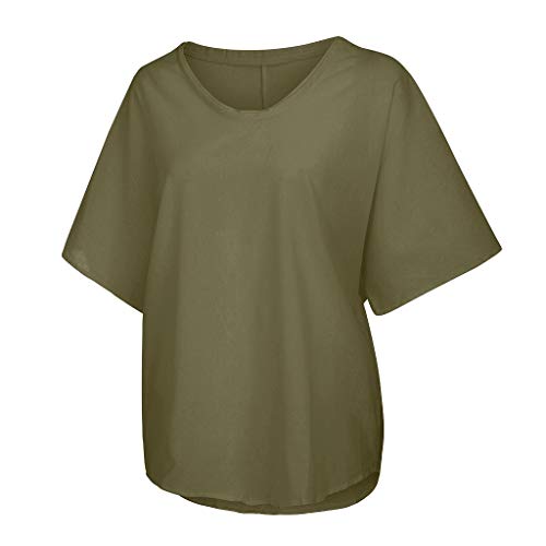 Women's Plus Size T Shirt Solid O-Neck Short Sleeves Loose T-Shirt Casual Summer Blouse Tops Gray