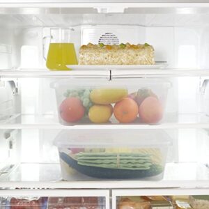 Callyne 4-Pack Clear Plastic Storage Box, Fridge Storage Containers with Lid, 14 L