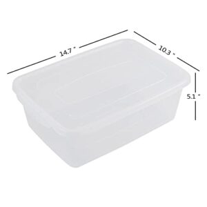 Callyne 4-Pack Clear Plastic Storage Box, Fridge Storage Containers with Lid, 14 L