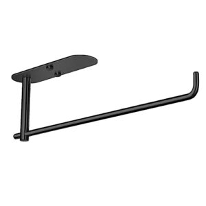 HUFEEOH Adhesive Paper Towel Holder Under Cabinet Wall Mount for Kitchen Paper Towel, Paper Towel Roll Rack for Bathroom Towel, SUS304 Stainless Steel (13 1/5inch, Black)