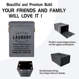 U Trip Laundry Basket with Lid, 85L Large Deluxe Laundry Baskets - Collapsible Foldable Laundry Hamper Big Storage Basket Bin for Clothes Washing Bedroom Organizer Toy Collection (Dark Grey)