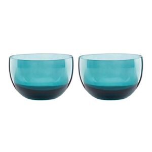 lenox sprig & vine 2-piece glass bowl set, 2.00 lb, blue