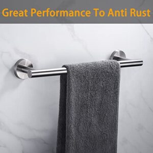 Nolimas Brushed Nickel Bath Towel Bar Single Bars Towel Rack Rod Classic Wall Mounted SUS304 Stainless Steel Bathroom Towel Holder Toilet Kitchen Towel Shelf Single Layer,16 inches