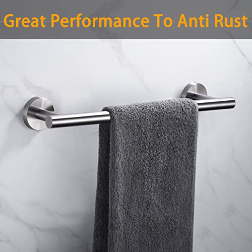 Nolimas Brushed Nickel Bath Towel Bar Single Bars Towel Rack Rod Classic Wall Mounted SUS304 Stainless Steel Bathroom Towel Holder Toilet Kitchen Towel Shelf Single Layer,16 inches