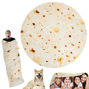 tortilla blanket adult size, tortilla blanket for adult and kids, taco kids blanket, 80 inches realistic food throw blanket for pet, soft comfortable flannel blanket funny gifts for bed, couch, travel