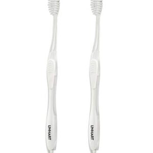 LINHART Extra Soft Toothbrush – Teeth Whitening Toothbrush with Multi Length Bristles, White with White Bristles, 2 Pack